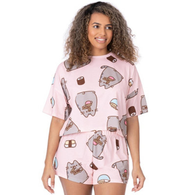 Vanilla Underground Pink Pusheen Womens Pusheen Food All-Over Print Short Sleeve Short Leg Pyjama Set ) Medium B&Q