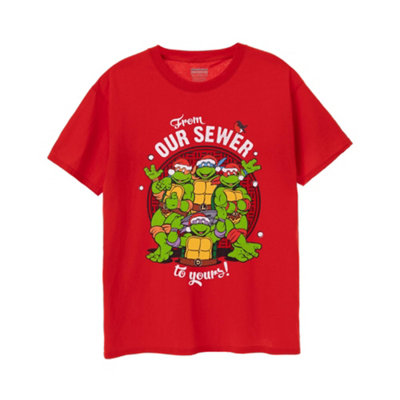 B&Q -  Teenage Mutant Ninja Turtles Mens Red From Our Sewer To Yours Short Sleeved T-Shirt (X-Large)
