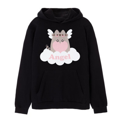 Vanilla Underground Pusheen Womens Black Angel Hoodie (Large) from B&Q