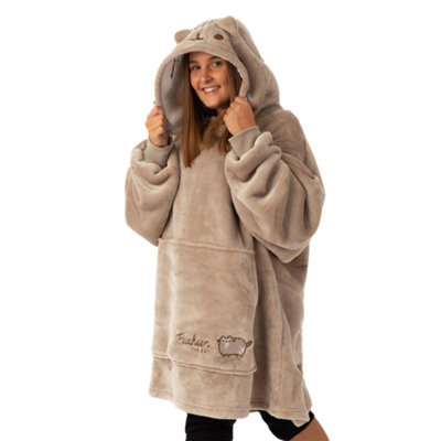 Vanilla Underground Pusheen Womens Brown Character Face Blanket Hoodie (One Size) from B&Q