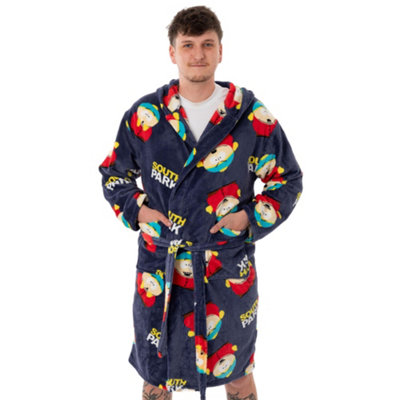 B&Q -  South Park Mens Blue Cartman Aop Hooded Bathrobe (X-Large)
