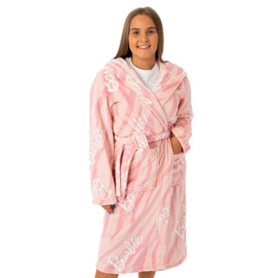 Vanilla Underground Barbie Womens Pink Hooded Bathrobe (Large) from B&Q