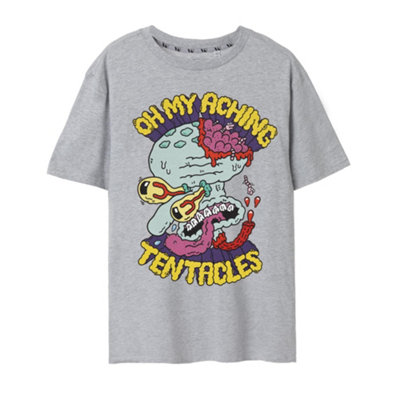 Vanilla Underground Spongebob Squarepants Mens Grey Krusty Pants Squidward Aching Tenticles Short Sleeved T-Shirt (Small) from B&Q