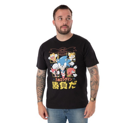 Vanilla Underground Sonic The Hedgehog Mens Black Japanese Comic Short Sleeved T-Shirt (Xx-Large) from B&Q