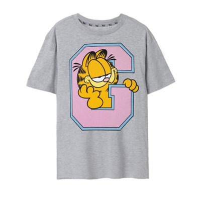 B&Q -  Garfield Mens Grey Collegiate Short Sleeved T-Shirt (Xxx-Large)