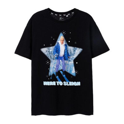 B&Q -  Barbie Mens Black Ken Here To Sleigh Short Sleeved T-Shirt (Small)