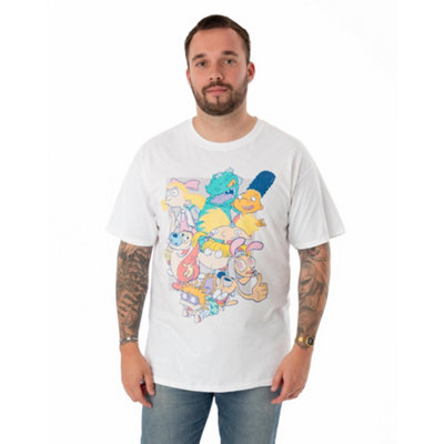 B&Q -  Nickelodeon Unisex White Classic Nick 90's Short Sleeved T-Shirt (Small)
