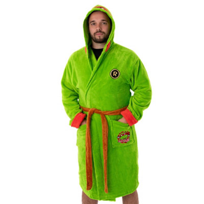 B&Q -  Teenage Mutant Ninja Turtles Mens Green Hooded Bathrobe (X-Large)
