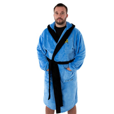 Vanilla Underground Star Trek Mens Blue Hooded Bathrobe (Small) from B&Q