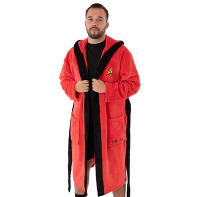 Vanilla Underground Star Trek Mens Red Hooded Bathrobe (Medium) from B&Q
