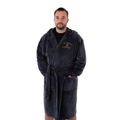 Vanilla Underground Yellowstone Mens Blue Dutton Ranch Montana Hooded Bathrobe (X-Large) from B&Q