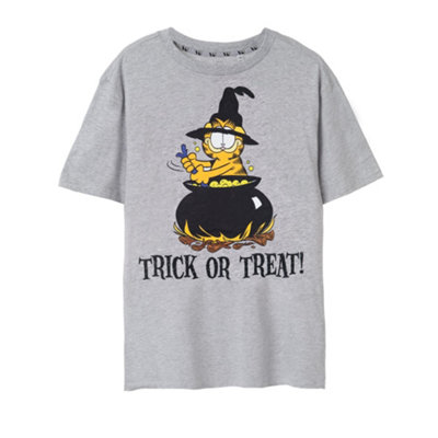 B&Q -  Garfield Unisex Grey Trick Or Treat Short Sleeved T-Shirt (Xx-Large)