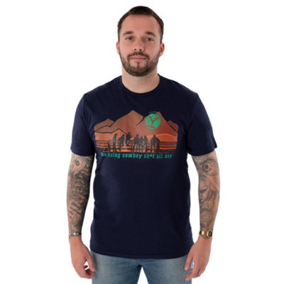 B&Q -  Yellowstone Mens Blue Cowboys Short Sleeved T-Shirt (Large)