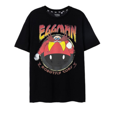 Vanilla Underground Sonic The Hedgehog Mens Black Eggman Short Sleeved T-Shirt (Large) from B&Q