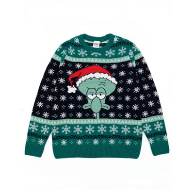 Vanilla Underground Spongebob Squarepants Mens Green Squidward Christmas Jumper (Xx-Large) from B&Q
