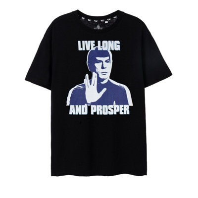 B&Q -  Star Trek Mens Black Live Long And Prosper Short Sleeved T-Shirt (Xx-Large)