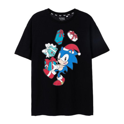 Vanilla Underground Sonic The Hedgehog Mens Black Christmas Presents Short Sleeved T-Shirt (Medium) from B&Q