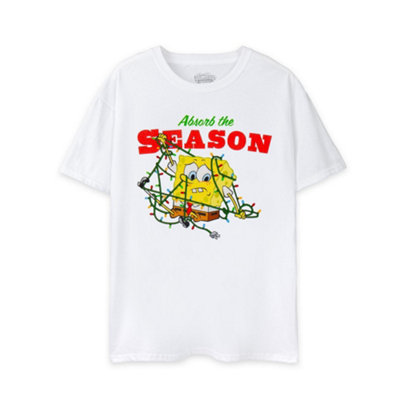 B&Q -  Spongebob Squarepants Unisex White Absorb The Season Short Sleeved T-Shirt (Xx-Large)