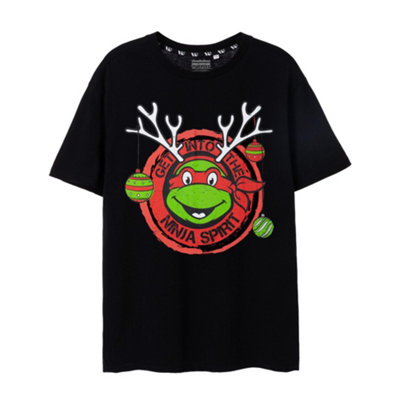 B&Q -  Teenage Mutant Ninja Turtles Mens Black Ninja Spirit Short Sleeved T-Shirt (Small)