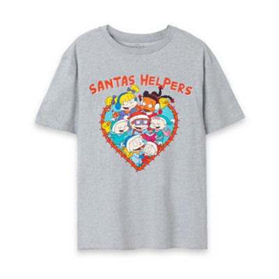 B&Q -  Rugrats Womens Grey Santas Helpers Short Sleeved T-Shirt (X-Large)
