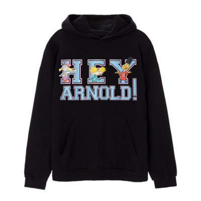 Vanilla Underground Hey Arnold Unisex Black Collegiate Letters Hoodie (Small) from B&Q