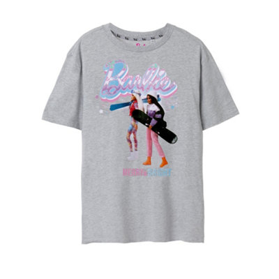 B&Q -  Barbie Womens Grey Merry & Bright Short Sleeved T-Shirt (Xx-Large)