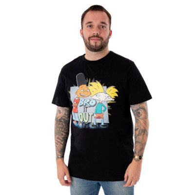 Vanilla Underground Hey Arnold Unisex Black Bro It Out Short Sleeved T-Shirt (Xx-Large) from B&Q