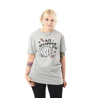 B&Q -  Pusheen Womens Grey Halloween Short Sleeved T-Shirt (Xxx-Large)