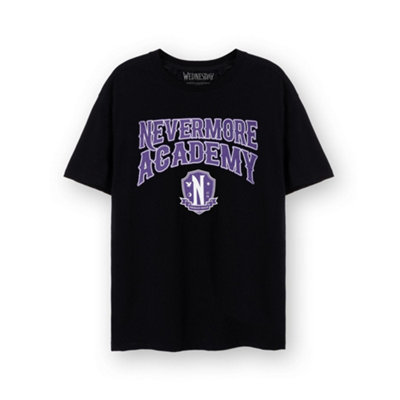 Vanilla Underground Wednesday Womens Black Nevermore Academy Short Sleeved T-Shirt (Xx-Large) from B&Q