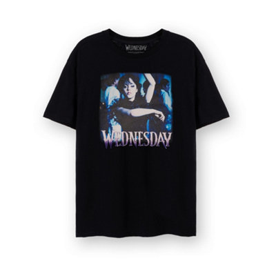 B&Q -  Wednesday Womens Black Dancing Logo Short Sleeved T-Shirt (Xxx-Large)