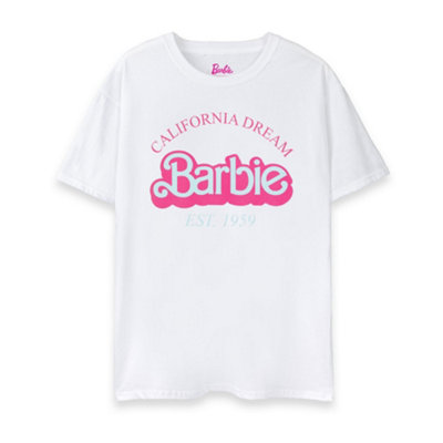 B&Q -  Barbie Womens White California Dream Short Sleeved T-Shirt (X-Large)