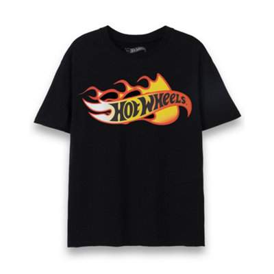 Vanilla Underground Hot Wheels Mens Black Flames Short Sleeved T-Shirt (Small) from B&Q