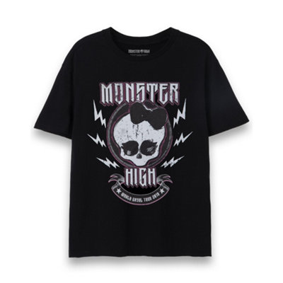 B&Q -  Monster High Womens Black World Tour Short Sleeved T-Shirt (Xx-Large)
