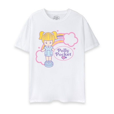 B&Q -  Polly Pocket Womens White Doll Short Sleeved T-Shirt (Large)