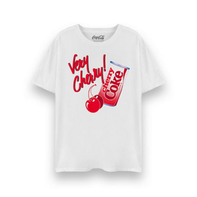 B&Q -  Coca Cola Cherry Coke Womens White Very Cherry Short Sleeved T-Shirt (Xx-Large)