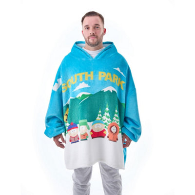 Vanilla Underground South Park Mens Blue Bus Stop Scene Blanket Hoodie (One Size) from B&Q