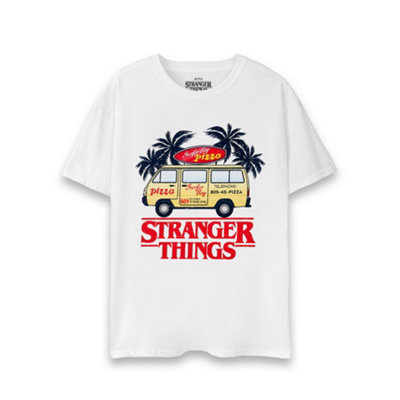 Vanilla Underground Stranger Things Unisex White Pizza Van Short Sleeved T-Shirt (Large) from B&Q