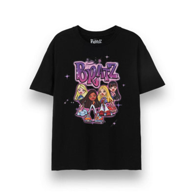 B&Q -  Bratz Womens Black Group Short Sleeved T-Shirt (Medium)