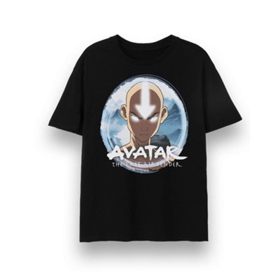 B&Q -  Avatar: The Last Airbender Mens Black Aang Circle Short Sleeved T-Shirt (Large)