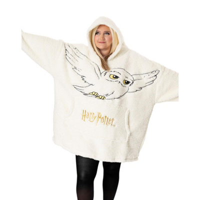 Vanilla Underground Harry Potter Womens Beige Hedwig Blanket Hoodie (One Size) from B&Q