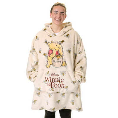 B&Q -  Disney Womens Beige Winnie The Pooh Blanket Hoodie (One Size)