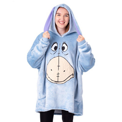B&Q -  Disney Womens Blue Eeyore Blanket Hoodie (One Size)