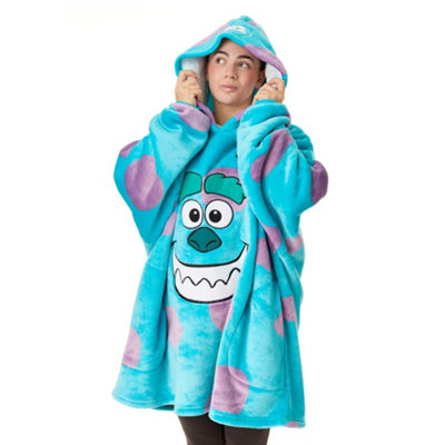 B&Q -  Disney Unisex Blue Monster Inc. Sully Blanket Hoodie (One Size)