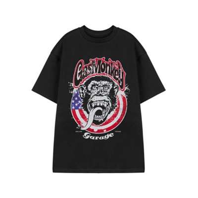 Vanilla Underground Gas Monkey Garage Mens Black Usa Flag Short Sleeved T-Shirt (Xxx-Large) from B&Q