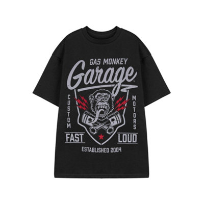 Vanilla Underground Gas Monkey Garage Mens Black Fast & Loud Short Sleeved T-Shirt (Medium) from B&Q
