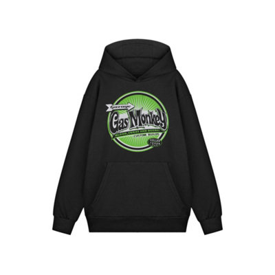 B&Q -  Gas Monkey Garage Mens Black Green Logo Hoodie (X-Large)