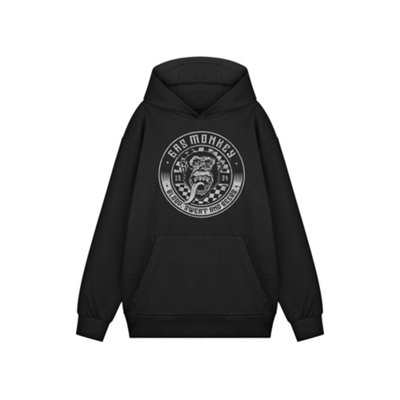 Vanilla Underground Gas Monkey Garage Mens Black Checker Disc Hoodie (Small) from B&Q