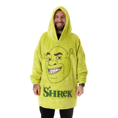 Vanilla Underground Shrek Unisex Green Character Face Blanket Hoodie (One Size) from B&Q