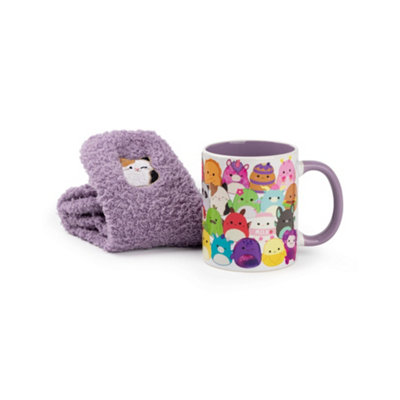 Vanilla Underground Squishmallows Womens Purple Multi Character Mug And Sock Gift Set (One Size) from B&Q