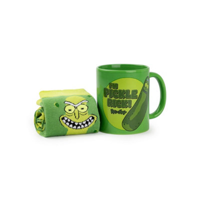 Vanilla Underground Rick And Morty Mens Green Pickle Rick Mug And Sock Gift Set (One Size) from B&Q